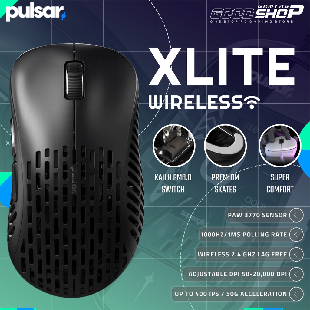 Pulsar XLITE 2.4Ghz Ultralight Ergonomic - Wireless Gaming Mouse