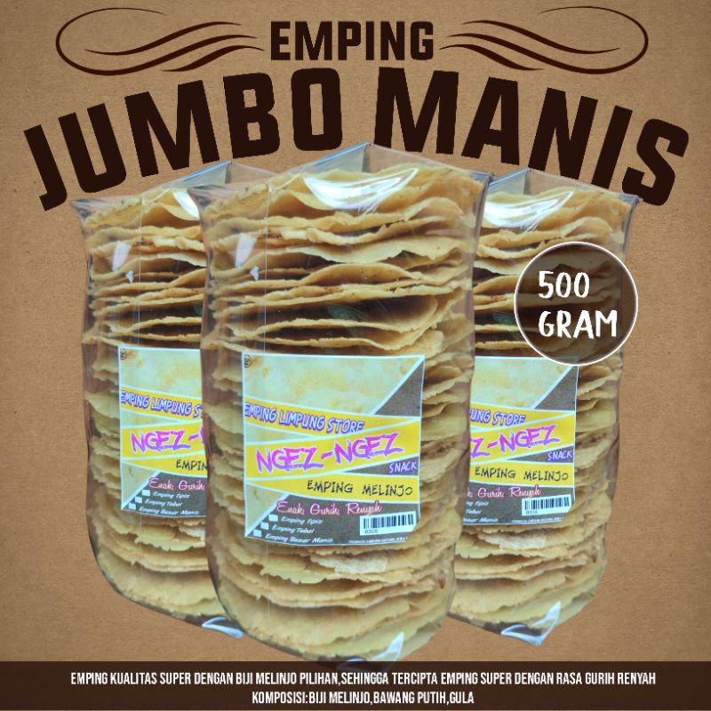 

EMPING MELINJO JUMBO MANIS 500 GRAM