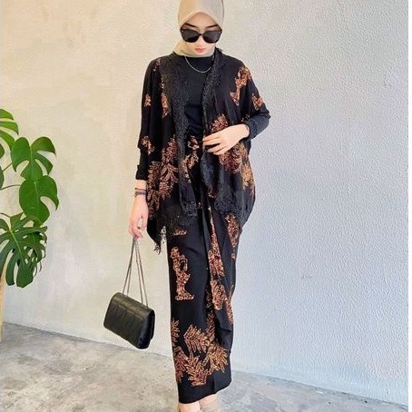 setelan batik  ruby set amanda manopo / setelan andin outer lace dan rok lilit batik/setelan  batik 