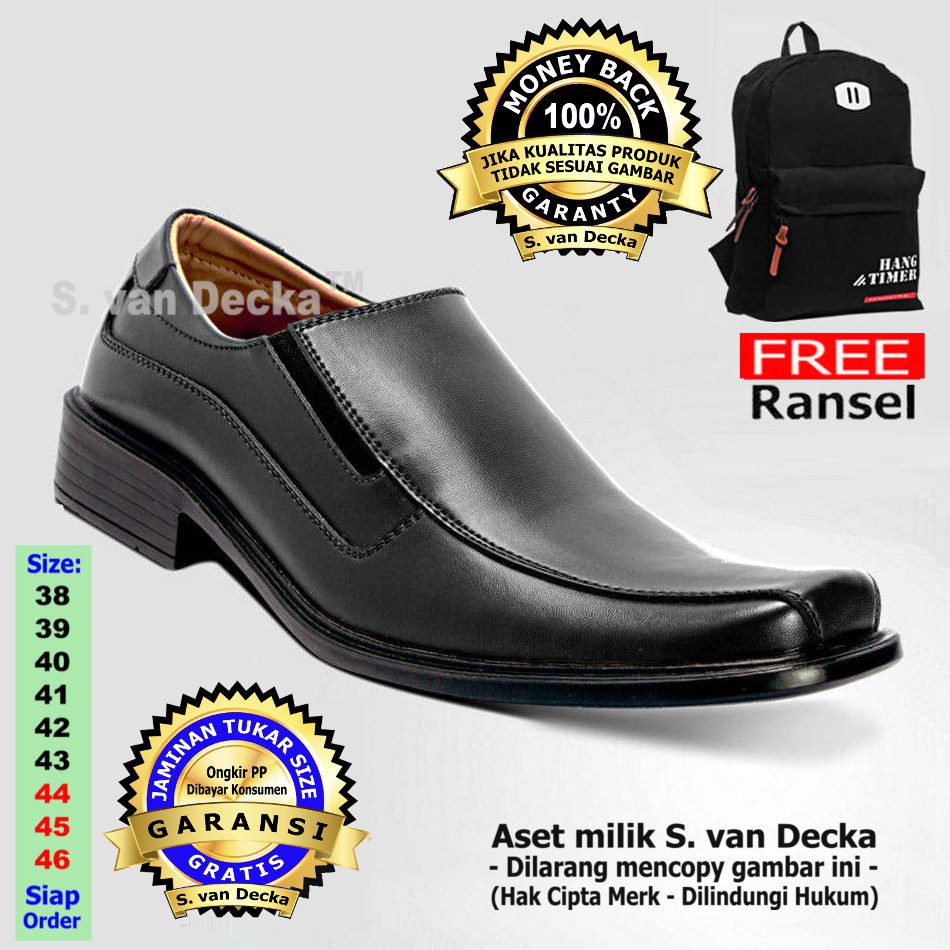 Pantofel Hitam Pria Sepatu Pantofel Pria Sepatu Pantopel Pria Sepatu Kulit Pria Sepatu PDH RXTK018-1