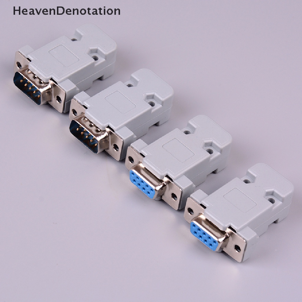 2 Set Rs232 Db9 Female Socket Plug Konektor 9 Pin Tembaga Rs232 Dengan Case
