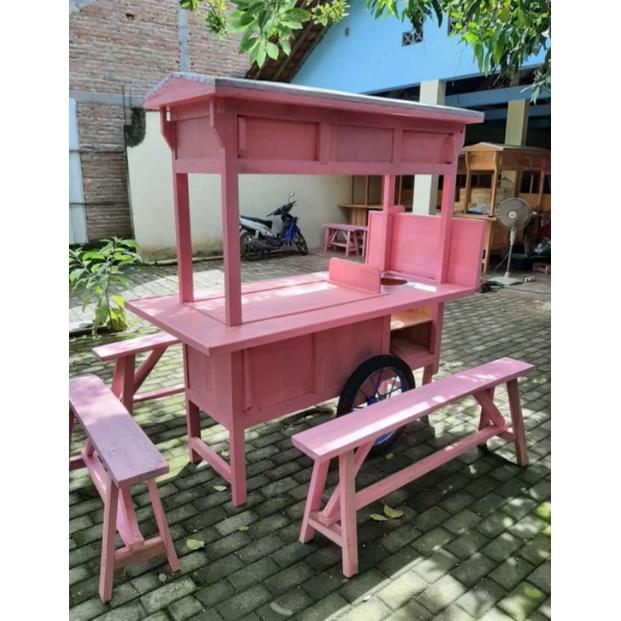 Gerobak Angkringan Unik Warna Pink