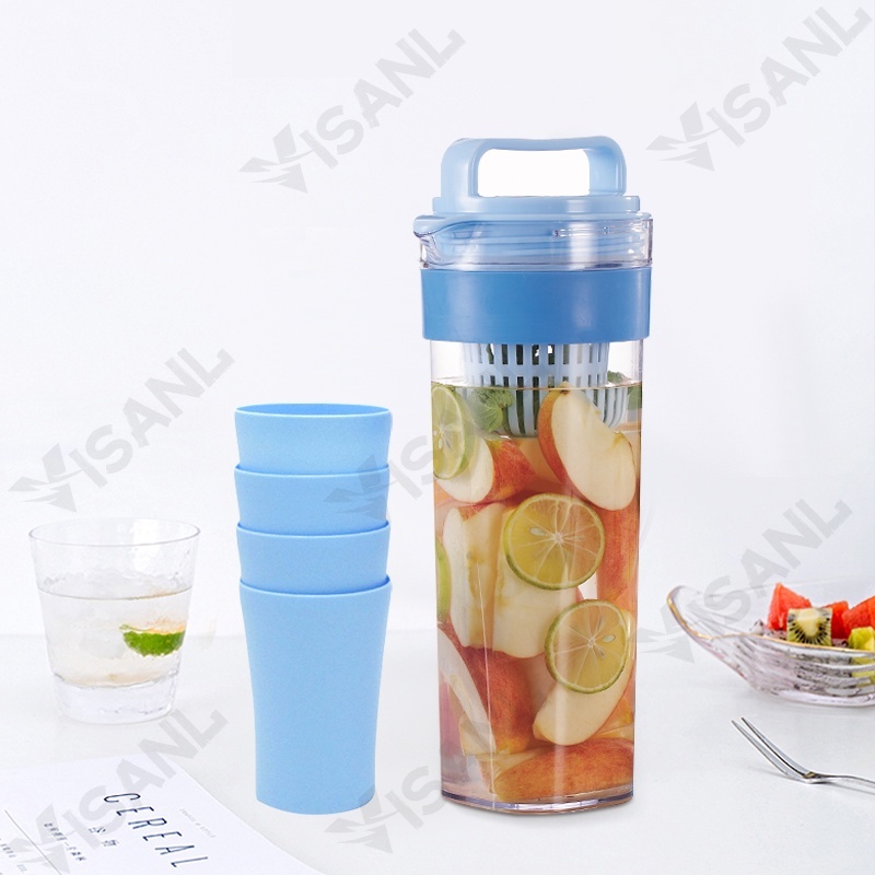 Teko Set 5 In 1 /Travel Cup/Water Mug / Cangkir Air Warna Warni / Teko plastik Ada 4 pcs cangkir