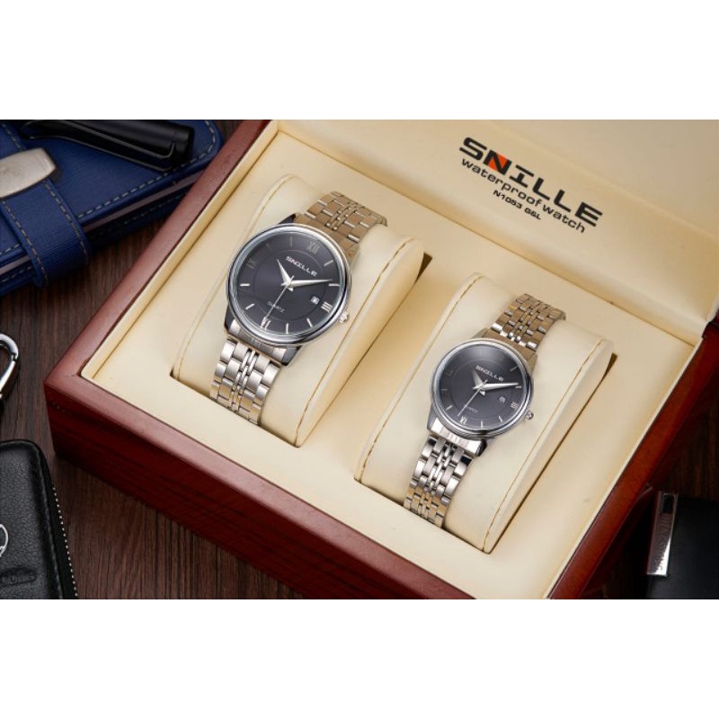 Snille ( bahan stainless steel ) Original MA - A1  Jam Tangan Pria &amp; Wanita. ( Tahan Air )