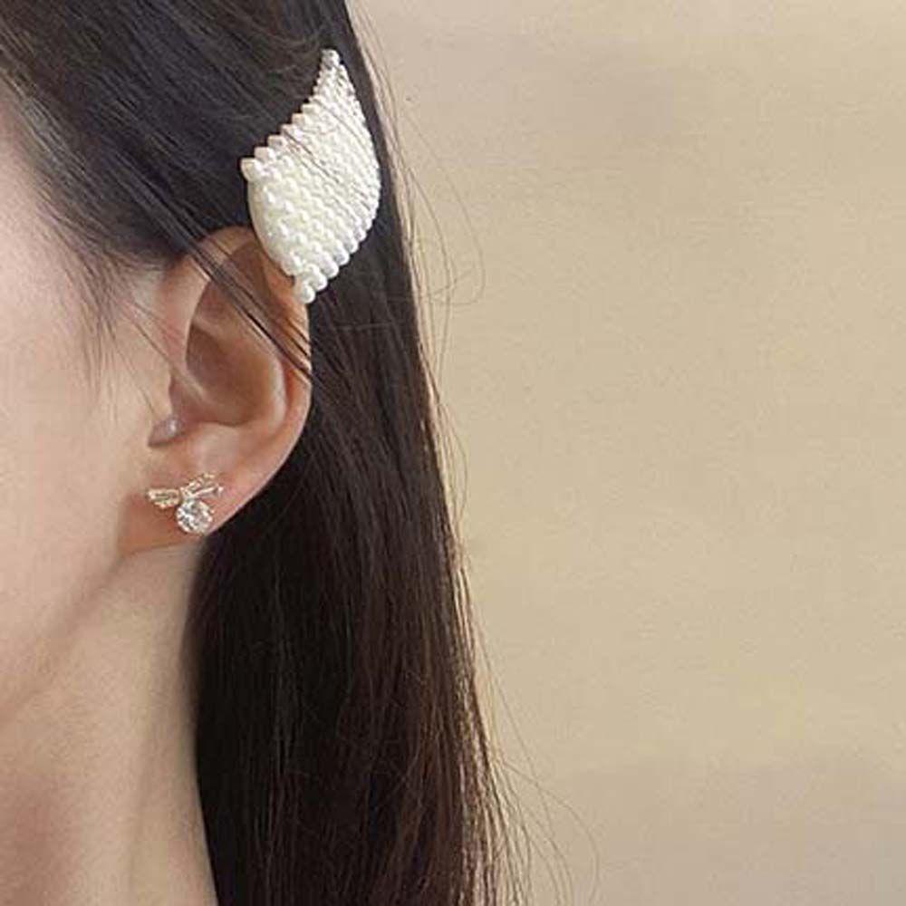 Mxbeauty Anting Busur Fashion Pesta Pernikahan Mutiara Ikatan Simpul Gaya Korea Berlian Imitasi Stud Earrings