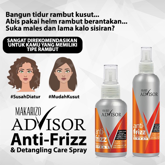 Makarizo Advisor Anti Frizz &amp; Detangling Care Spray Vitamin Rambut