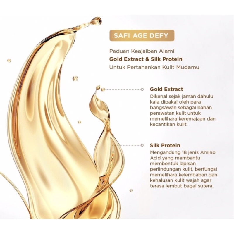 Safi age defy gold water essence ( meremajakan kulit wajah )