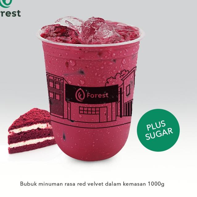 

HOY Bubuk Minuman RED VELVET Powder 1000g PLUS GULA - Forest Bubble Drink LJ87 ➼