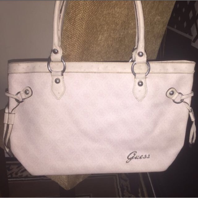Tas bag guess ori original cream white putih tulang preloved second