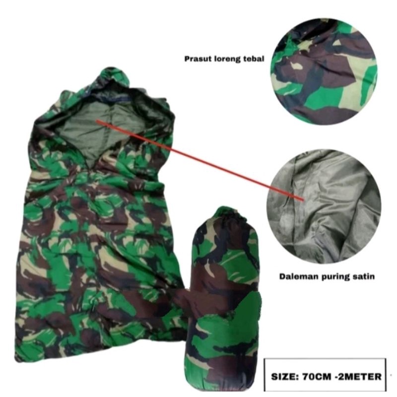 SLEPING BAG LORENG TNI | TEMPAT TIDUR | SLEPING BAG MODEL TNI