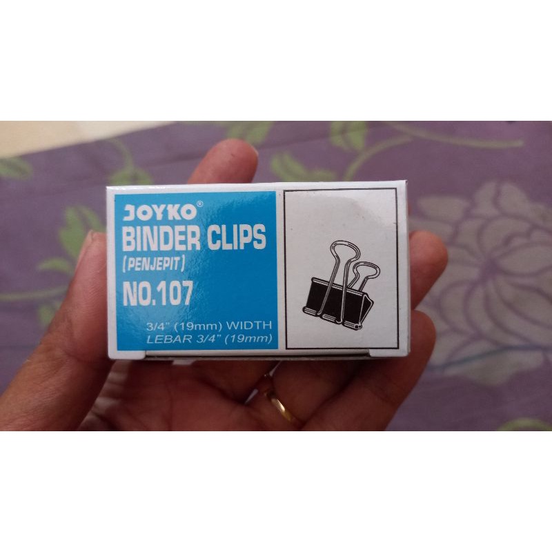 

(55gr) 1pak binder clips joyko isi 12pcs