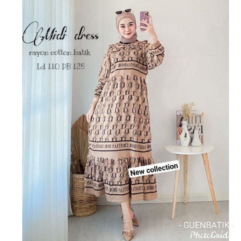 NEW TETA MIDI DRESS KOTAK ZARA VIRAL KEKINIAN