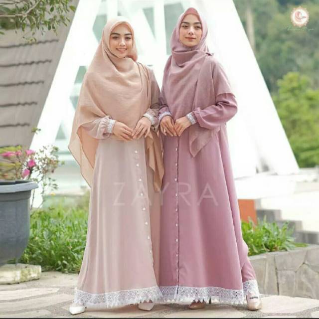  Baju  gamis  wanita terbaru model pesta  kekinian moscrepe 