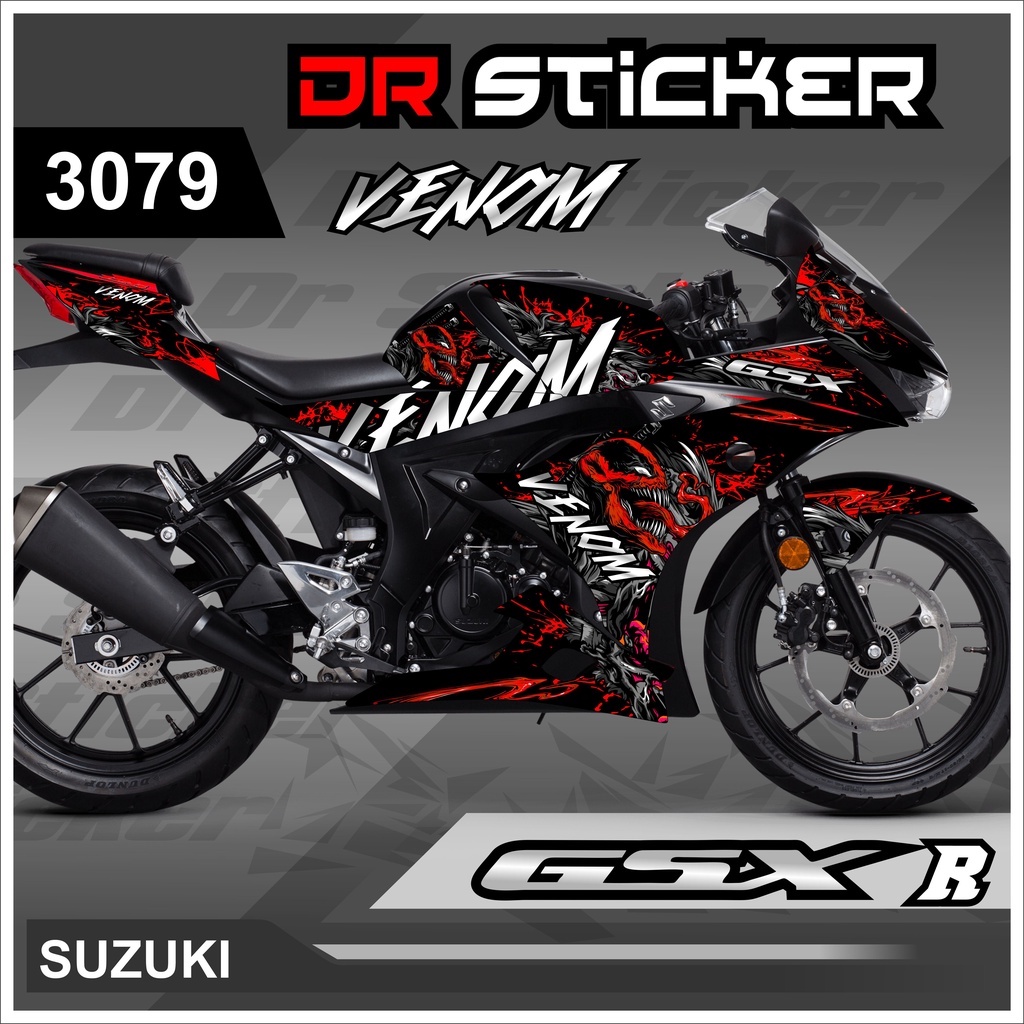 Sticker Striping GSX R 150 Desain Venom Semi Full-Stiping GSX R 150
