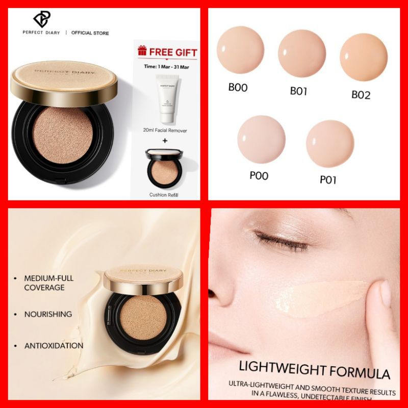 Perfect -Diary Cream Air Cushion Foundation Long Lasting Radiance Skin