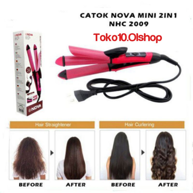 CATOK NOVA MINI 2IN1 NHC 2009 Curl &amp; Straight Hair Beauty Set catokan keriting lurus ⭐ Toko10 ⭐