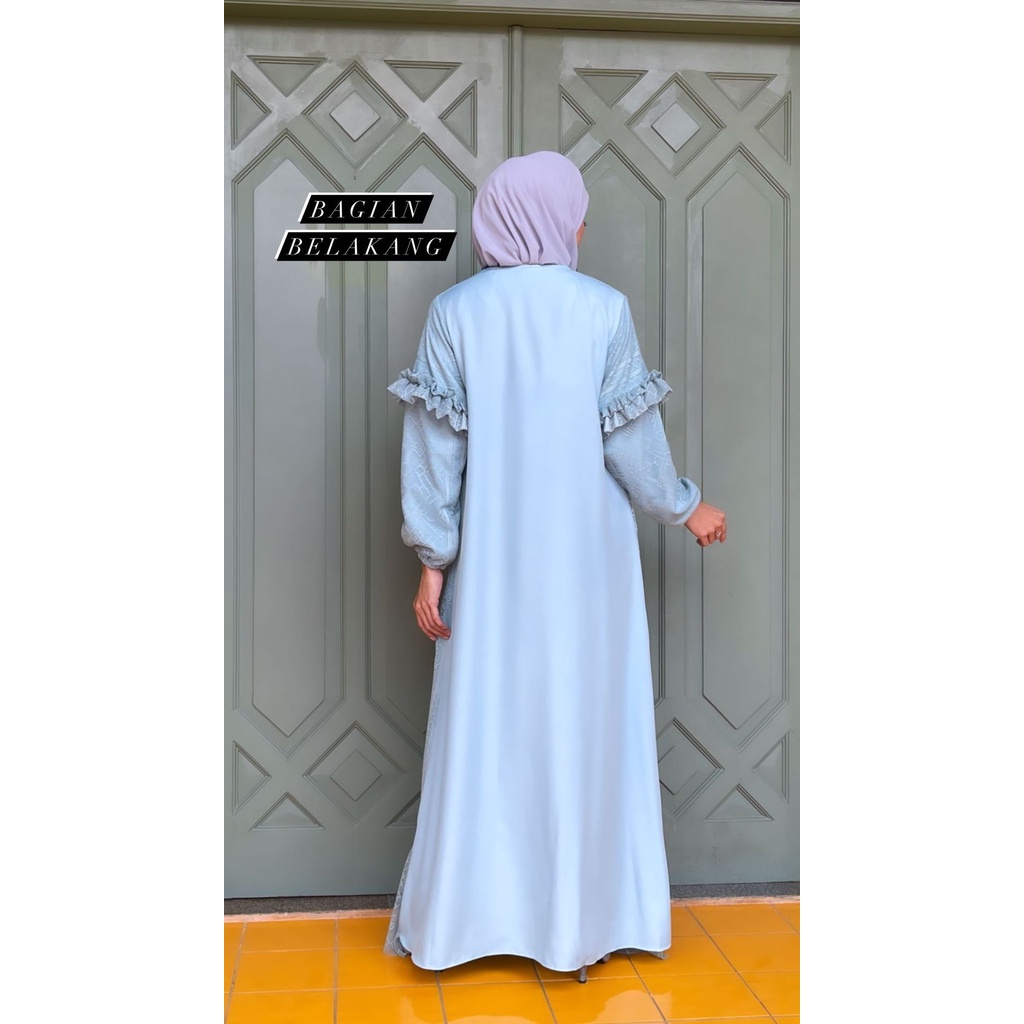 ANGGUN DRESS / DRESS LAMARAN / SERAGAMAN / DRESS LEBARAN / DRESS BRIDESMAID / DRESS KONDANGAN HIJAU SAGE /DRESS BRUKAT BUSUI