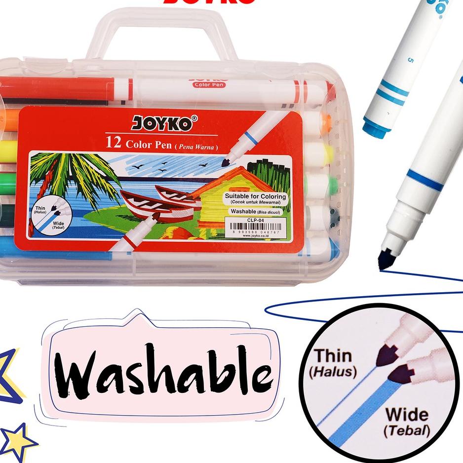 

Baru Color Pen Pulpen Pena Warna Joyko CLP-04 12 Warna Colors