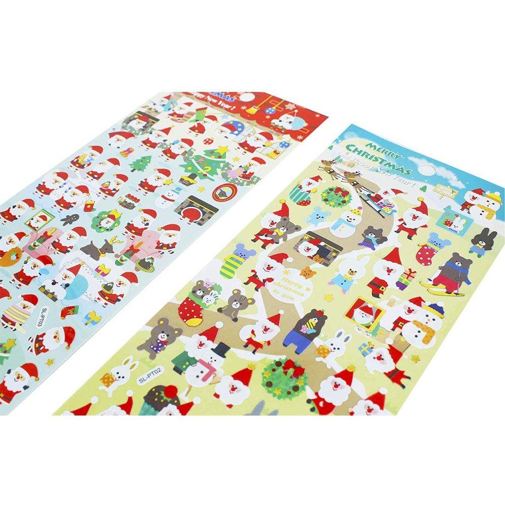 R-bunga 1lembar Gaya Random Stiker Natal Kawaii Scrapbooking Label Berbentuk Santa Claus