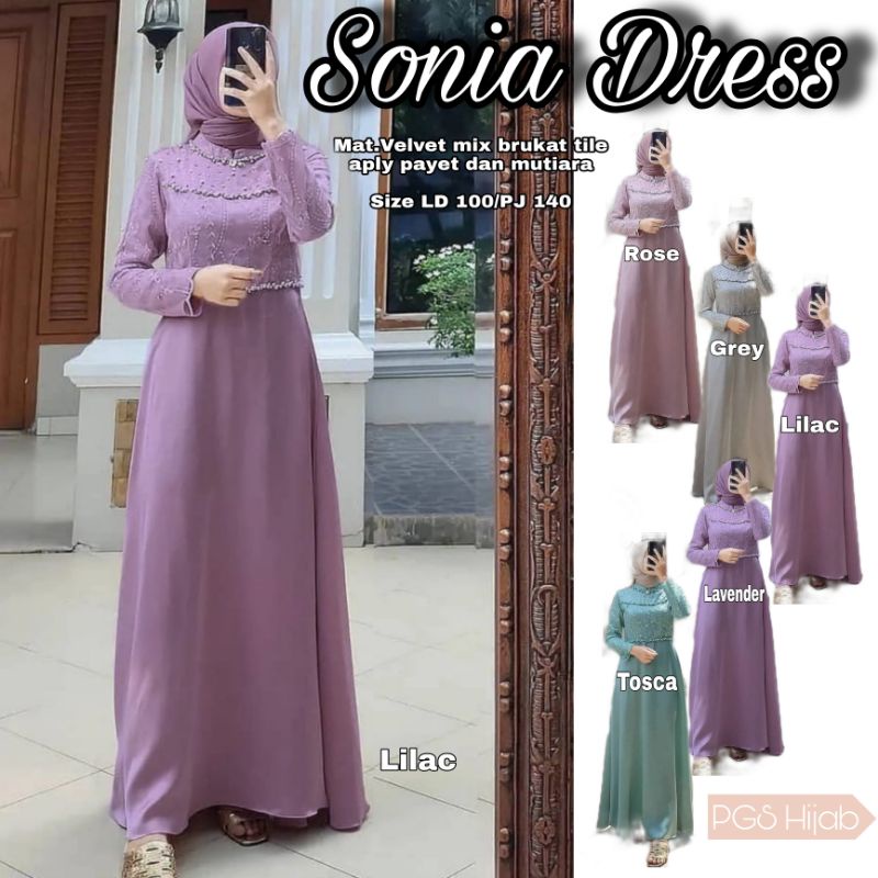 Sonia Dress Brukat Warna Lilac Gamis Pesta Dress Kombinasi Gaun Pesta Muslimah Mutiara Brukat Remaja Tiara Dress Velvet Premium Dress Jumbo Gamis Brukat Jumbo XXL Gamis Lebaran Anak Perempuan Outfit Bridesmaid Seragam Pernikahan Gamis Muslimah