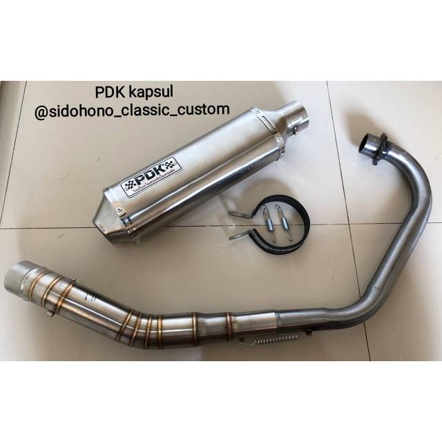 Knalpot racing dor PDK kapsul semi cacing stenlis CB GL MP GL100 Tiger Tirev