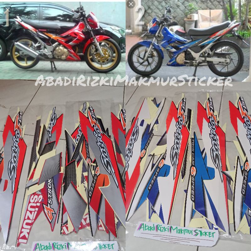 Striping Lis body stiker Satria F Fu 2005 2006 MERAH/BIRU Kualitas Mirip Ori Grade A CBU Thailand