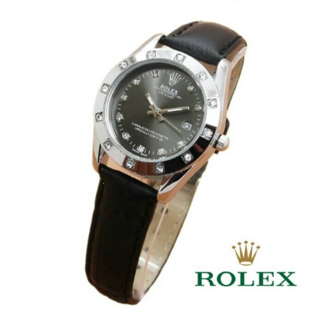 Jam Tangan Wanita Mewah Rolex Oyster Date Black Kw Super