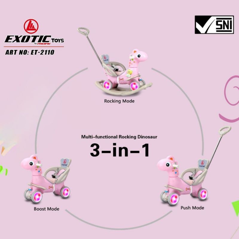 Exotic ET 2108/2110 Ride On Mode  3 in 1 Mainan Kuda Kudaan Anak