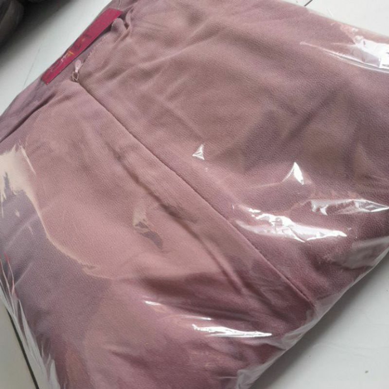 (Bisa COD) Gamis set hijab pashmina/gamis ceruty babydol full furing/ gamis syari-Dusty