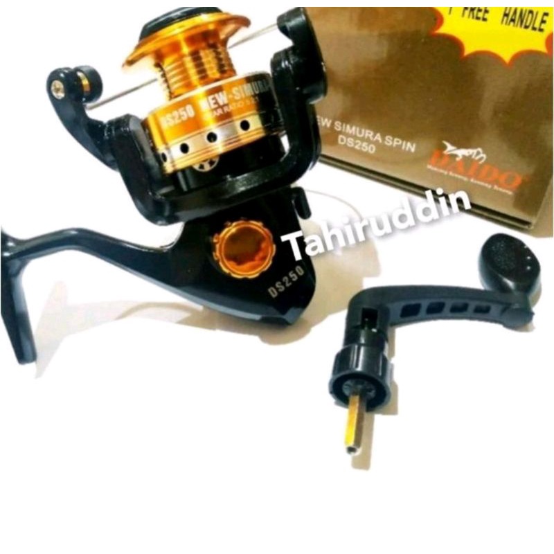 {COD} Reel DAIDO SIMURA SPIN DS250 GOLD Hitam | BONUS HANDLE