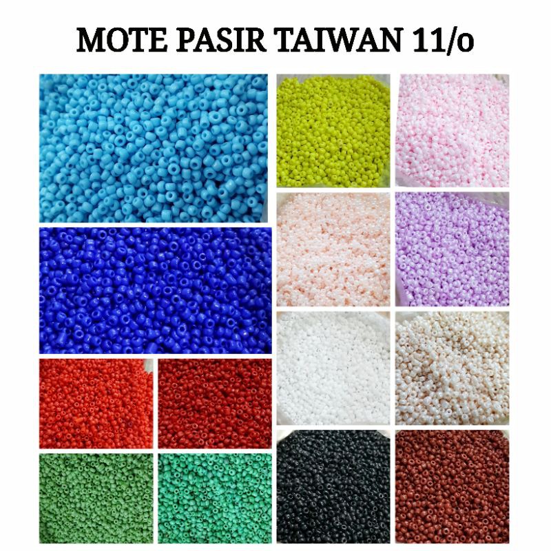 (Part 1) 25 gram 11/o  Mote Monte Manik Pasir Taiwan ukuran 2mm Bahan Strap Masker