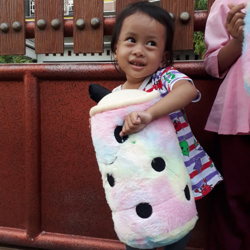 VIRAL BONEKA BOBA MOTIF PELANGI / BONEKA BOBA MOTIF RAIBOW MURAH UKURAN 30 & 35 CM