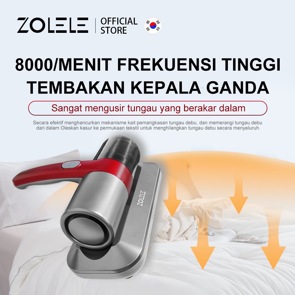 ZOLELE Dust Mite Vacuum Cleaner Penyedot debu genggam UV Light HEPA Filter genggam ZF001