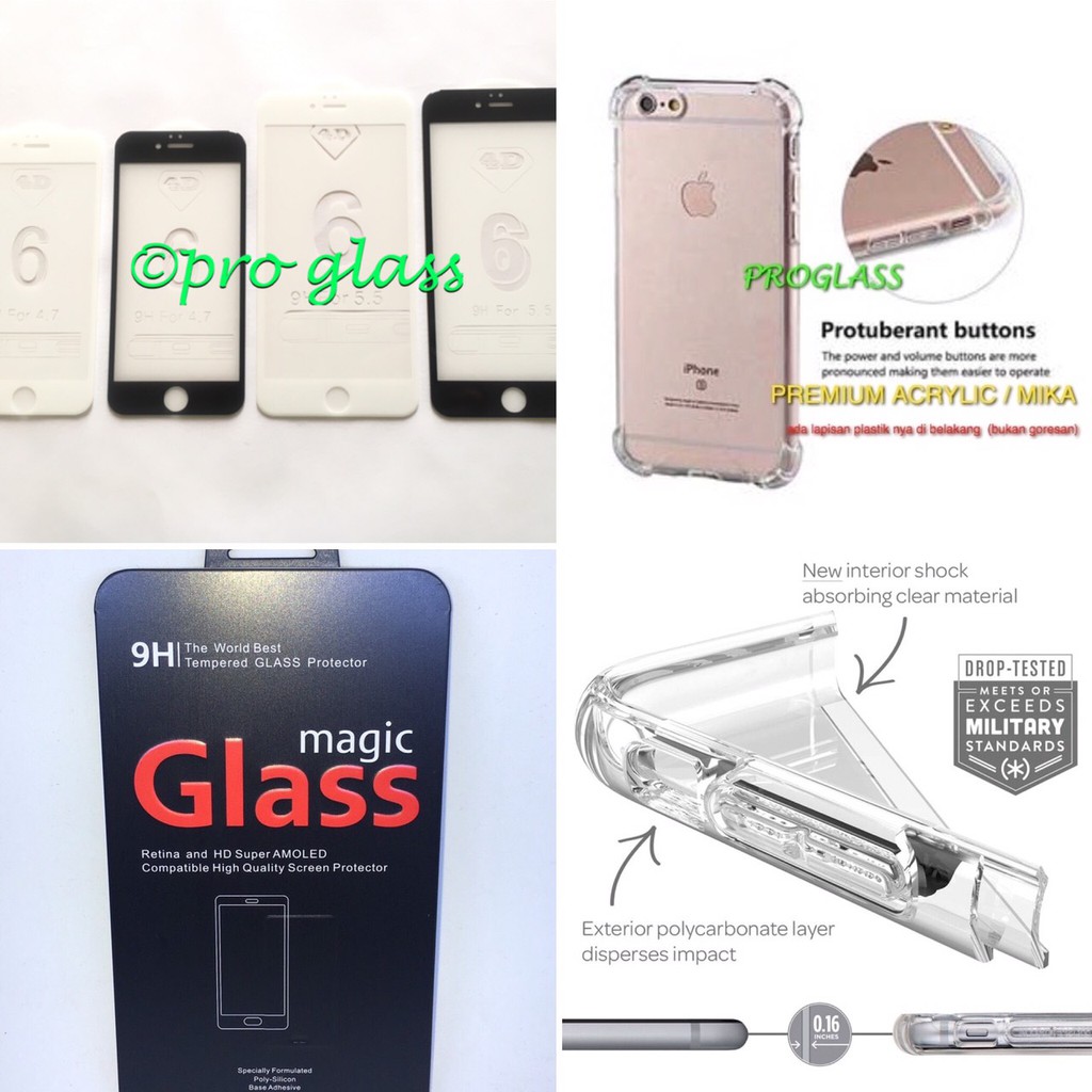 PAKET Iphone 6/6s 4D Magic Glass Tempered Glass + Anticrack Acrylic