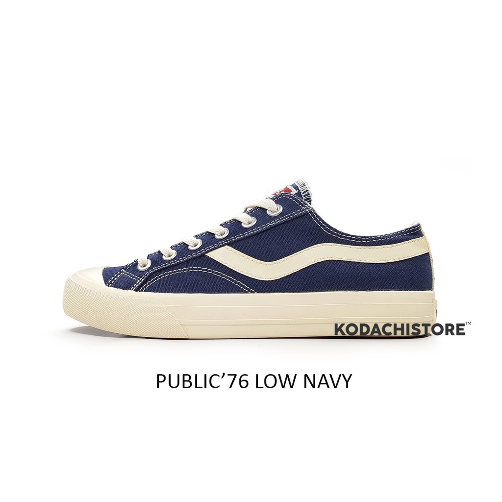 SNEAKERS COWOK HITAM BIRU MISTY  Sepatu Ventela Public Low Navy Original - Sepatu Ventela