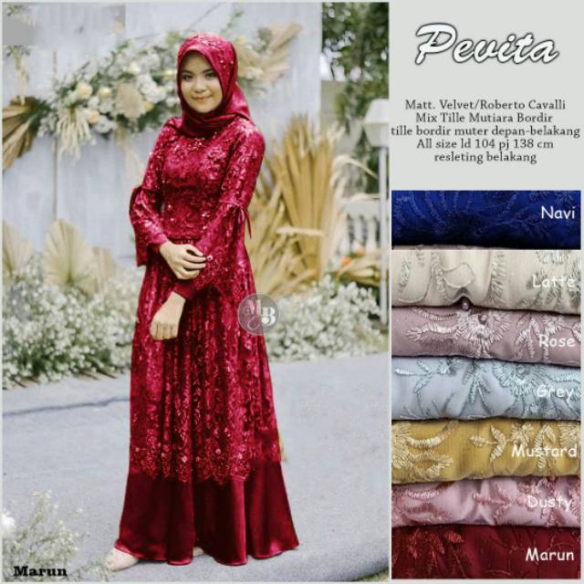 PEVITA GAMIS TILLE MUTIARA ORI MB harga ekonomis top quality