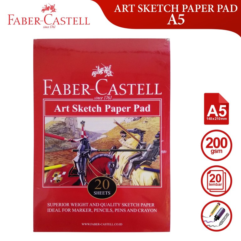

art scetch paper pad a5 faber castell 200 gsm 20 lembar buku gambar