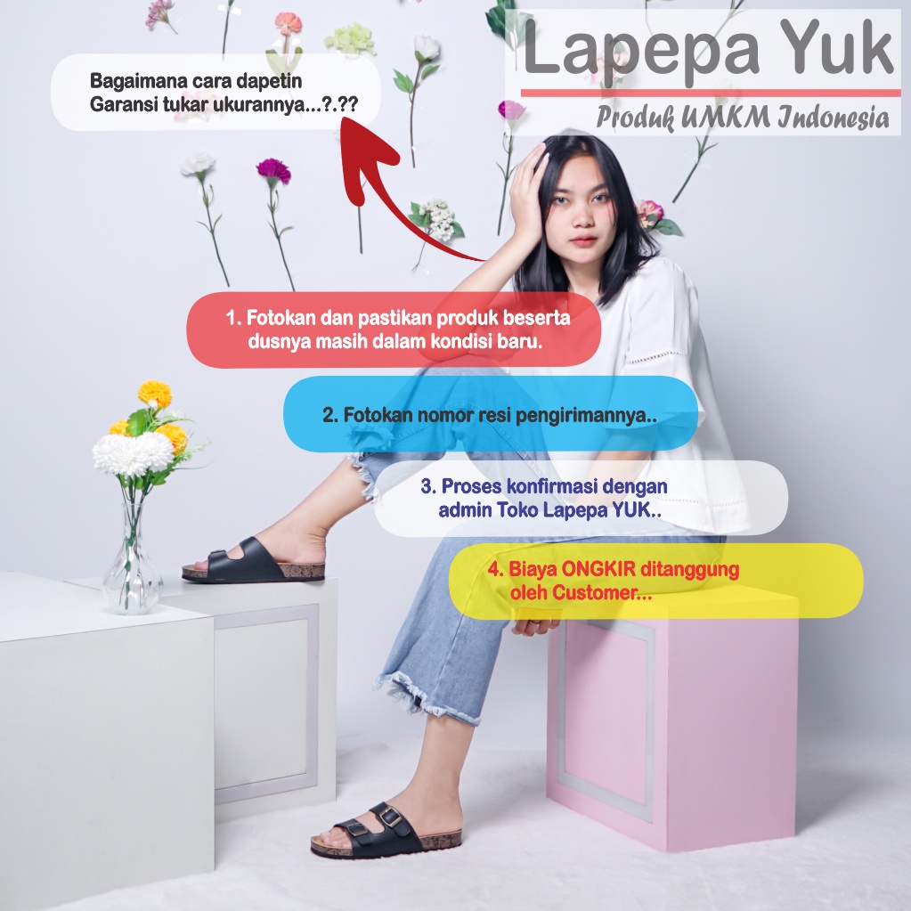 LAPEPA YUK - Sandal Wanita Casual Model Birken Sol Puyuh JINNY ALL COLOR Sendal Cewek Sol Kulit Santai Ban dua Empuk Warna Black Hitam Putih Gesper Perempuan Selop Anti Slip Premium Original Kekinian Terbaru Shoes ORI Mall Official Store