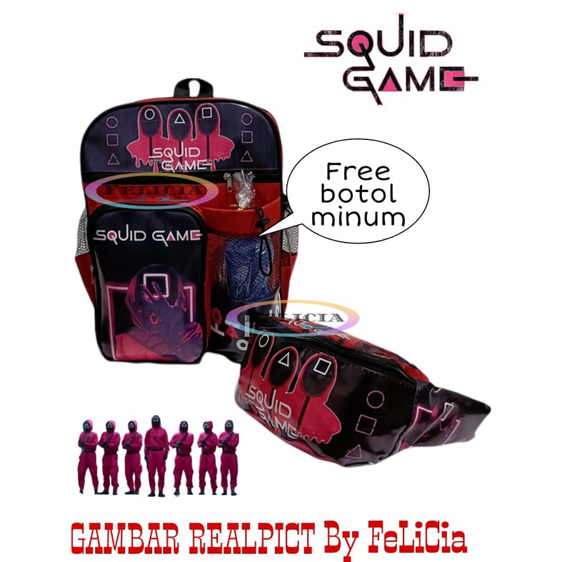 Ransel Anak-Anak SQUIiiD GAME Terbaru Free Botol Minum