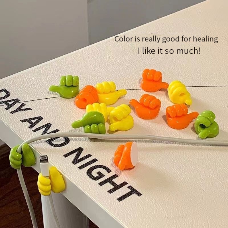 10pcs/5pcs/3pcs/1pc Pengait Jempol Lengan Pelindung Dinding Viscose Artefak Penyimpanan Universal Kabel Data Organizer