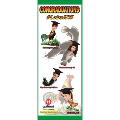 Jual X Banner Wisuda Ulang Tahun Sidang Wedding Design Pecel Lele Bisa Cod Indonesia