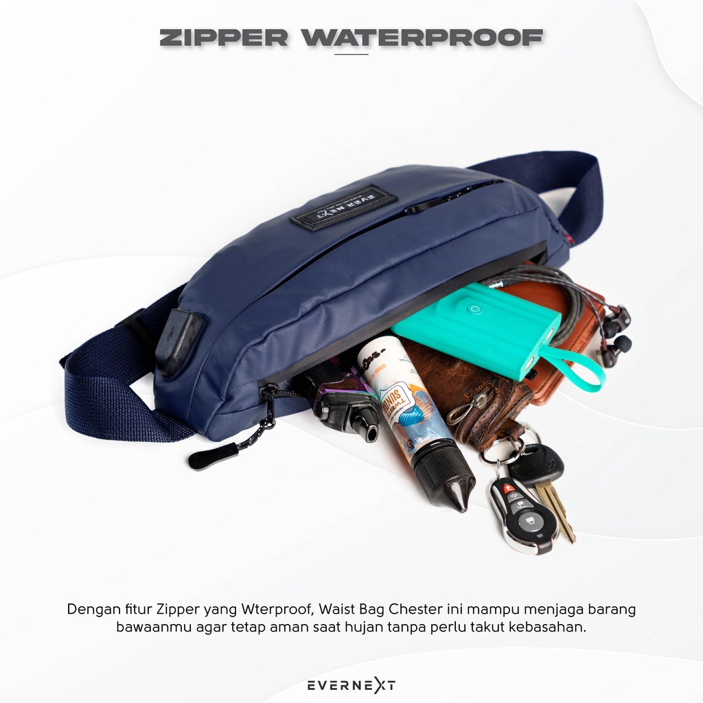 Tas Waist Bag Pinggang Selempang Distro Waterproof Anti Air Pria Cowok Tas Kecil Pria Distro Slempang Punggung Pria Cowo Keren Simpel Waterproof Anti Air