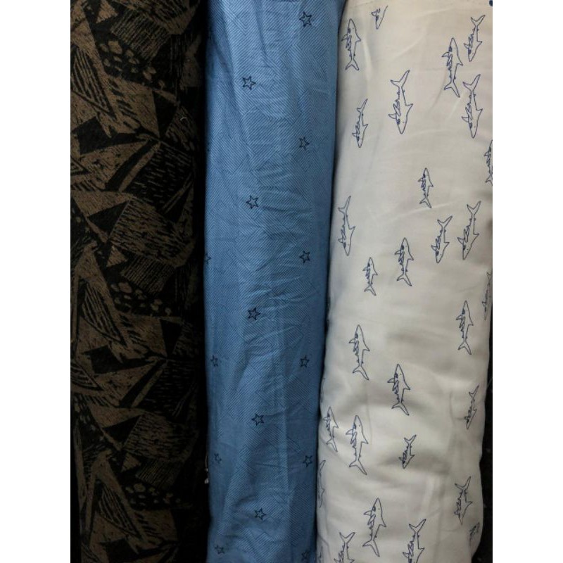 kain bahan katun baby canvas tebal motif campur