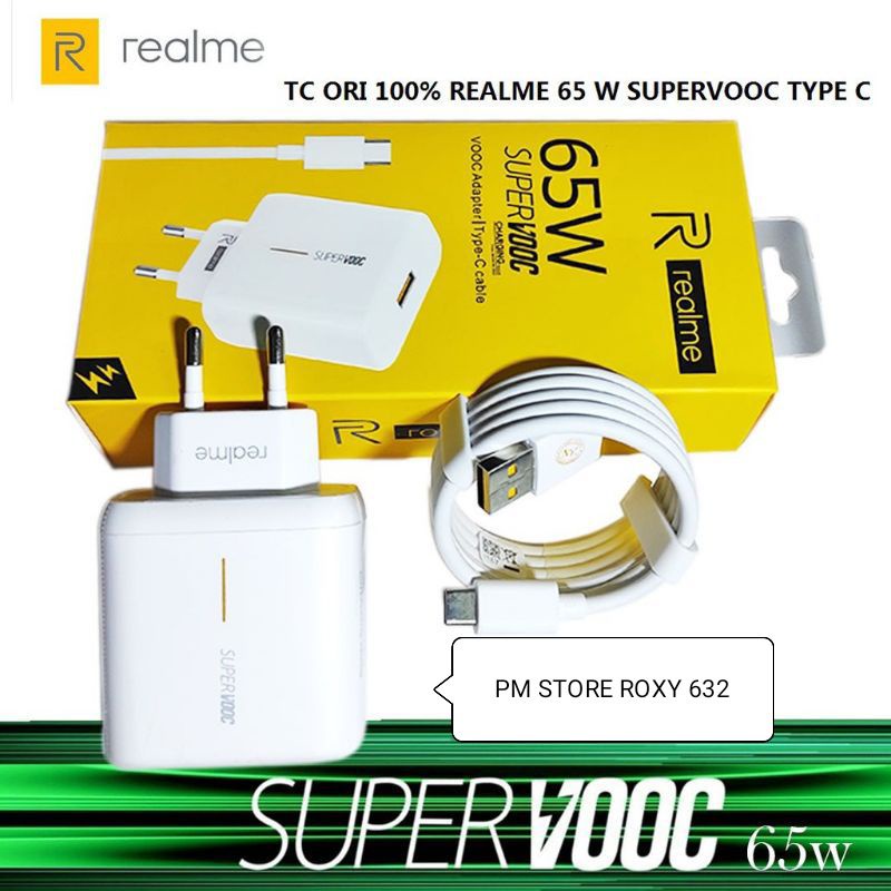 TC CHARGER REALME 65 W SUPERVOOC TYPE C CHARGER HP