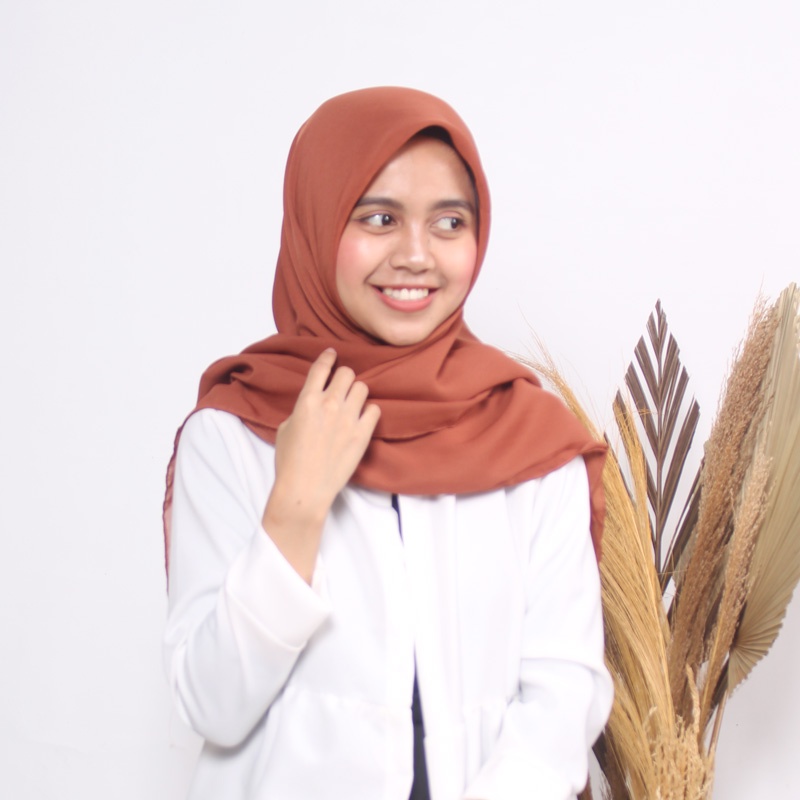 (MURAH) HIJAB BELLA SQUARE HIJAB SEGI EMPAT PREMIUM Jilbab Anti Letoy Warna Lengkap Jilbab Polycotton-Caramel