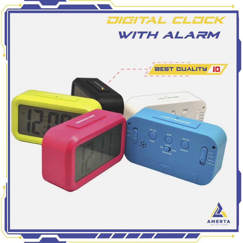 Jam Weker Digital + Alarm + Sensor Temperatur | Digital Smart Alarm Clock