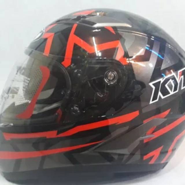 Helm KYT FALCON 2 FASTER BLK RED FLUO