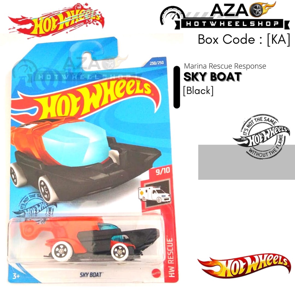 PROMO TERMURAH | LOT NPQ Diecast Hot Wheels SKY BOAT Hitam Orange Marina Rescue Response HW Hotwheels Mobil Mainan Anak