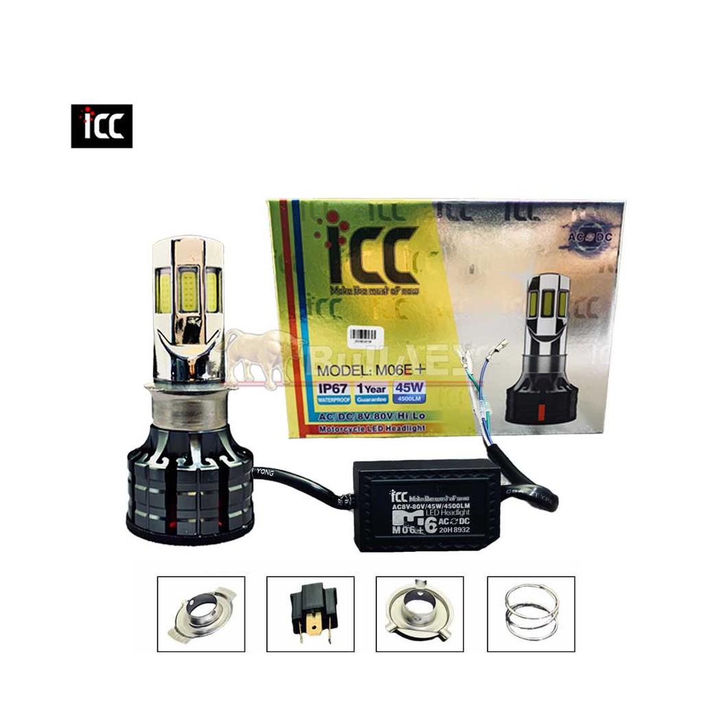 Lampu LED Motor 6 Sisi H6 H4 AC DC 45 Watt ICC Original SUPERTERANG 45 WATT GARANSI