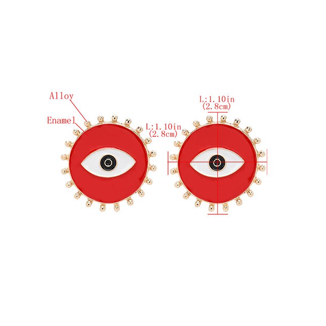 LRC Anting Tusuk Fashion Lace Alloy Dripping Round Eye Earrings D92179